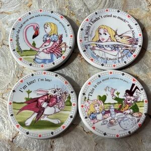 ✨💝🐰 HOST PICK 🐰💝✨Alice in Wonderland Ceramic Coasters - Set of 4
